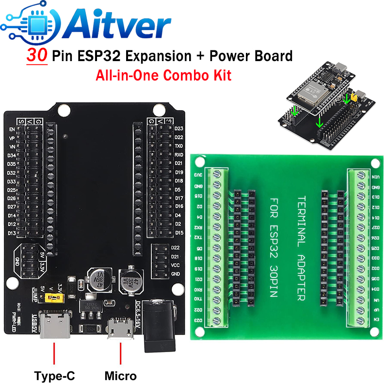 Esp32 Uart Module - ESP32 30PIN Genişletme Kartı + Güç