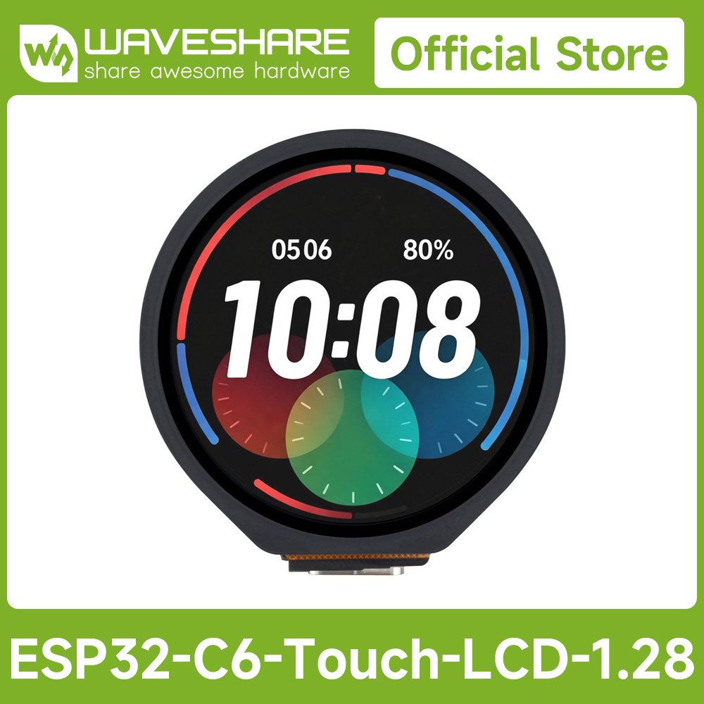 Esp32 C6 - ESP32-C6 1.28 inç Dokunmatik LCD Ekran