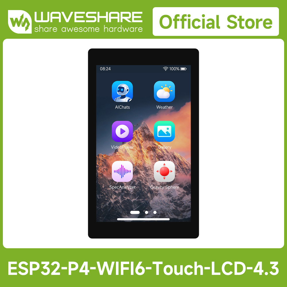 Esp32 P4 - Waveshare ESP32-P4-WIFI6 4,3 inç Geliştirme Kartı,