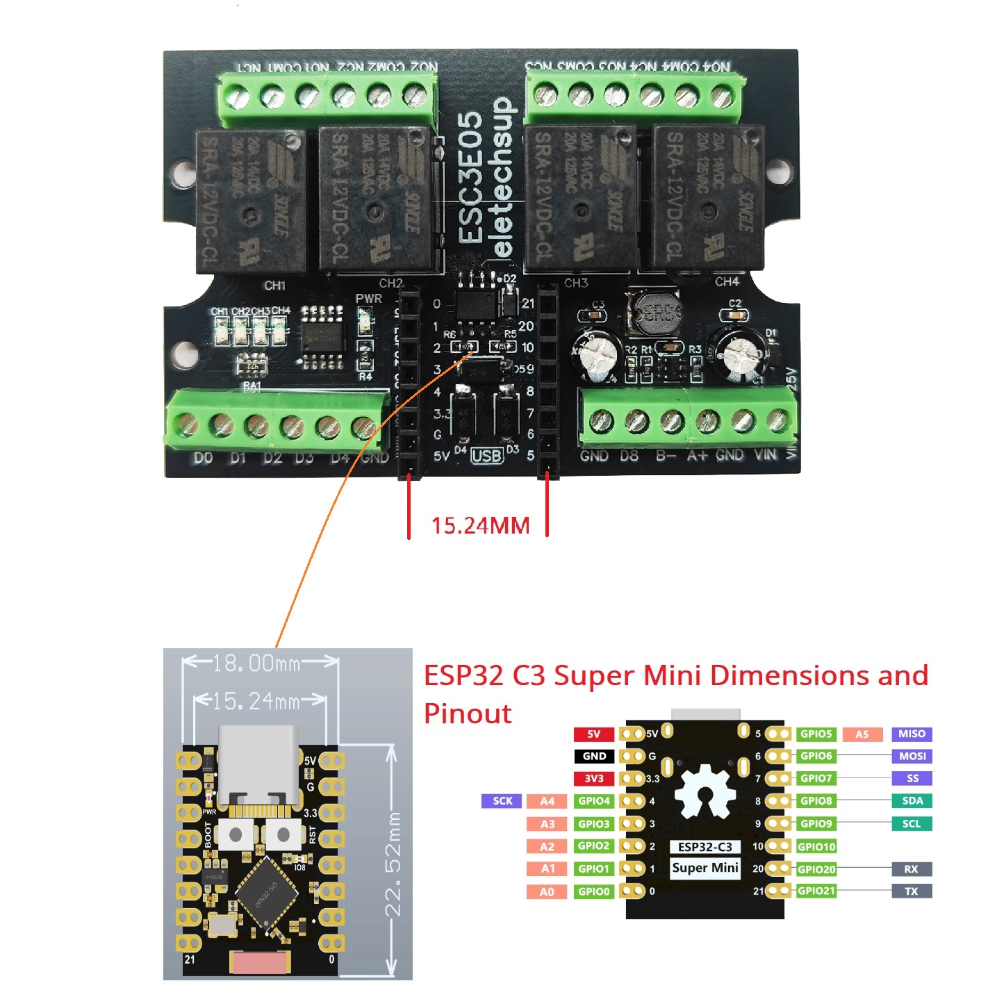 ESC3B04 ESP32-C3 Endüstriyel R - Esp32 C3 incelemesi ve fiyatı
