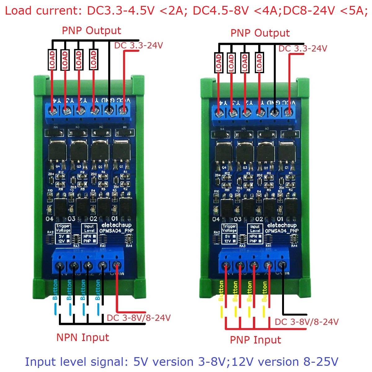 DC 3.3-24V 4CH 5A NPN/PNP Diji - Esp8266 incelemesi ve fiyatı